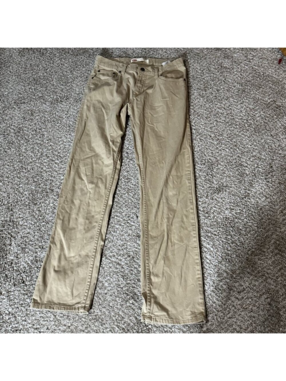 Levis 511 Slim Pants Mens 28x29.5 Khaki Beige Stretch Cotton 5 Pocket Chino